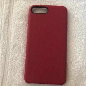 Pink Apple leather case 7plus/8plus